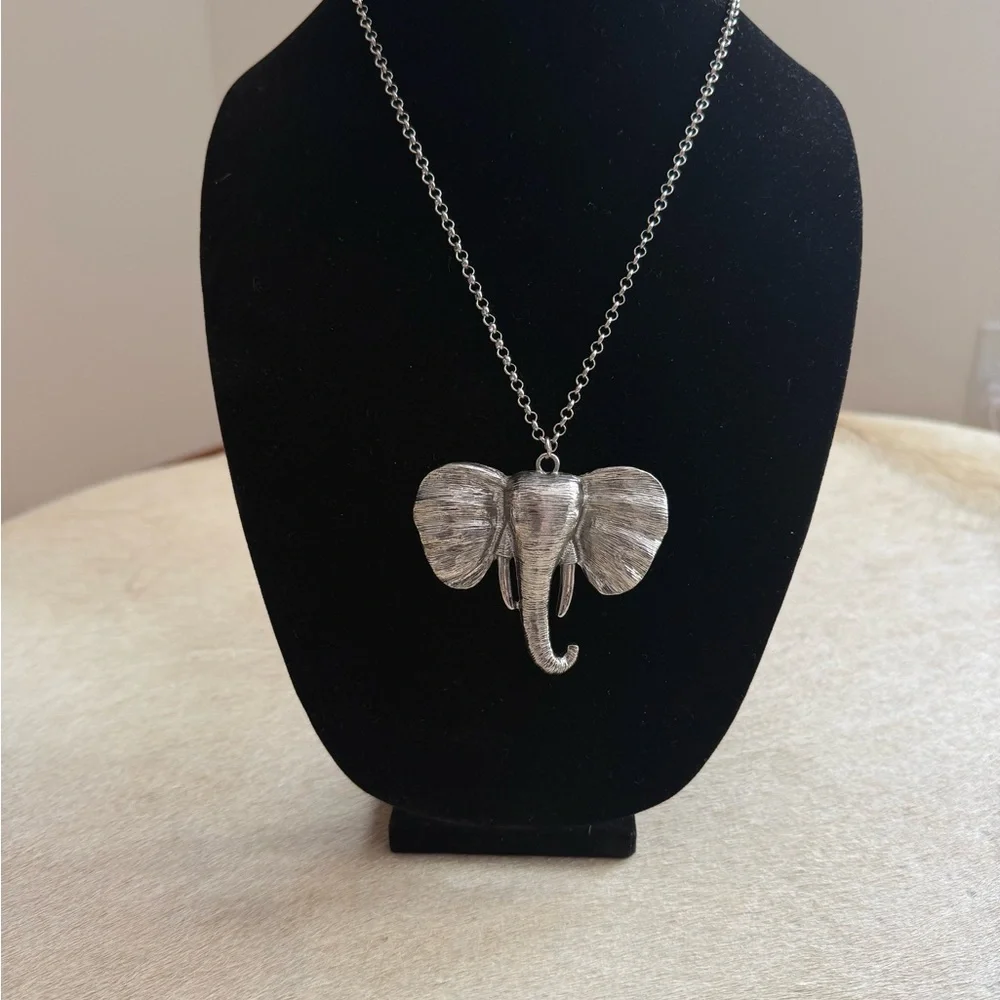 Silver Elephant Pendant Necklace - Picture 5 of 11